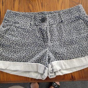 Ann Taylor Loft blue flowered denim shorts